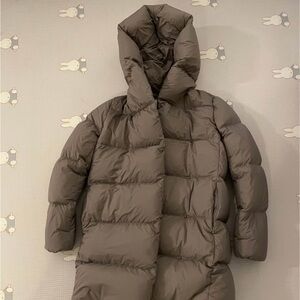 Babaton Duvet Puffer Jacket in Taupe Brown